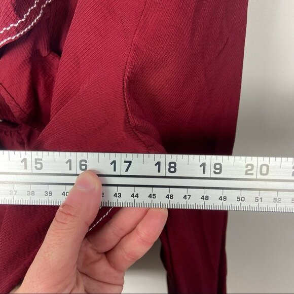 Revolve Tularosa Heather Blouse Burgundy Red Ruffle Womens Size Small Bohemian S - Picture 11 of 15